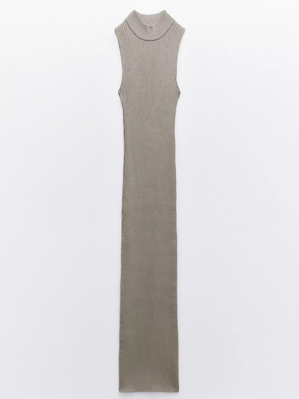 Zara beige ribbed midi dress Sleeveless Ribbed Knit Maxi Dress in Taupe - Women
